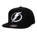 Men's Mitchell & Ness Black Tampa Bay Lightning Core Top Spot Snapback Hat