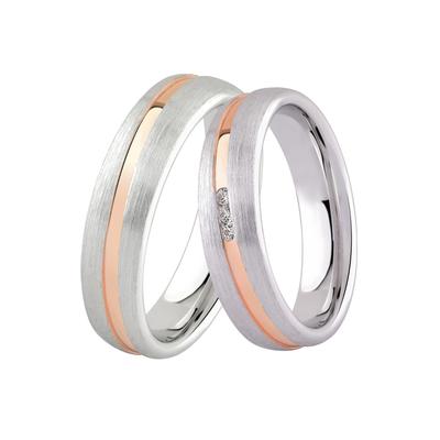 Trauring DOOSTI "Schmuck Geschenk Silber 925 Trauring Ehering Partnerring LIEBE" Gr. 64, rosa (silberfarben, roségoldfar