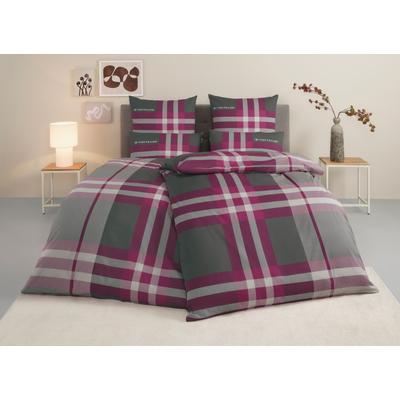 Bettwäsche TOM TAILOR HOME "Nick in Gr. 135x200 oder 155x220 cm", lila (beere), B/L: 135cm x 200cm, , Renforcé, B/L: 80cm x 80cm, Renforcu00e9, Obermaterial: 100% Baumwolle, Bettwäsche, mit Gratiszugabe Gästehandtuch Image