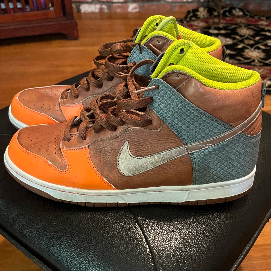 Nike Shoes | ‘07 Nike Dunk High Premium “Orange Blaze” | Color: Brown/Orange | Size: 10.5