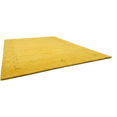 Wollteppich MORGENLAND "GABBEH FEIN FENTH", gold (goldfarben), B:70cm H:18mm L:140cm, Wolle, Teppiche, reine Schurwolle bunte Bordüre, Wohnzimmer Image