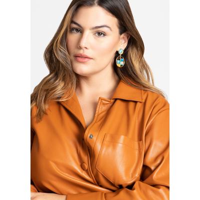 Women's Circular Geo Drop Earring by ELOQUII in Multi Color (Size NO SIZE)