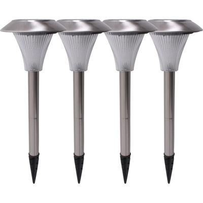 4er Set led solar Außenleuchten, Edelstahl, Erdspieß Image