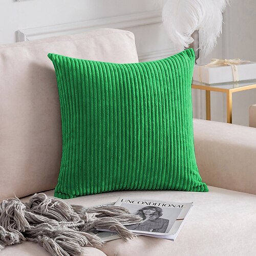 nordischer einfarbiger Cord-Kissenbezug fürs Büro, weiches Kissen ohne Kern, Heim-Wohnzimmer-Sofa-Dekor, grün, orange, rosa, blau Image