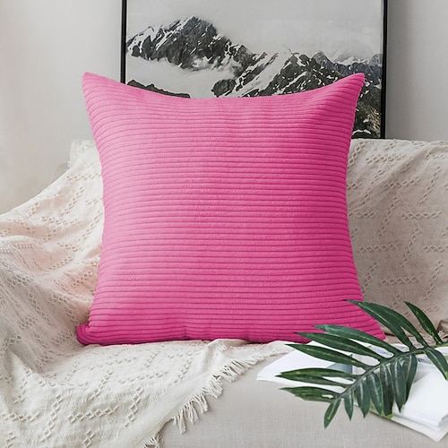 nordischer einfarbiger Cord-Kissenbezug fürs Büro, weiches Kissen ohne Kern, Heim-Wohnzimmer-Sofa-Dekor, grün, orange, rosa, blau Image