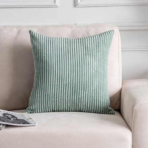 nordischer einfarbiger Cord-Kissenbezug fürs Büro, weiches Kissen ohne Kern, Heim-Wohnzimmer-Sofa-Dekor, grün, orange, rosa, blau Image