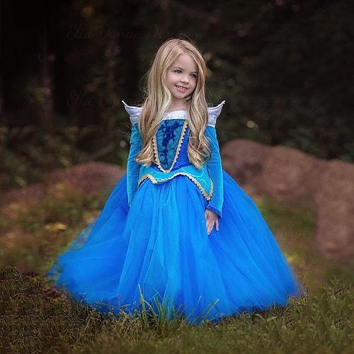 Buchwoche 2026 Schneekönigin Aschenputtel Prinzessin Aurora Kleid Blumenmädchenkleid A-Linien-Unterkleid Urlaubskleid for Mädchen Kinder Weihnachten Maskerade Image
