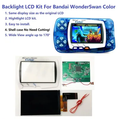 Newest WSC Hightlight IPS LCD Screen DIY Kit Backlight Brightness For Bandai WonderSwan Color For