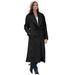 Plus Size Women's Long Shawl Collar Wool Coat by Jessica London in Black (Size 26 W) Wool Winter Double Breasted Coat