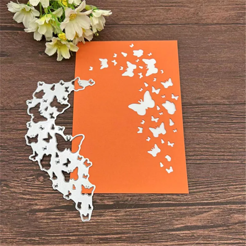 Pochoirs de matrices de découpe en métal de bande de groupe de papillon pour le scrapbooking de bricolage, modèle d'artisanat décoratif de gaufrage