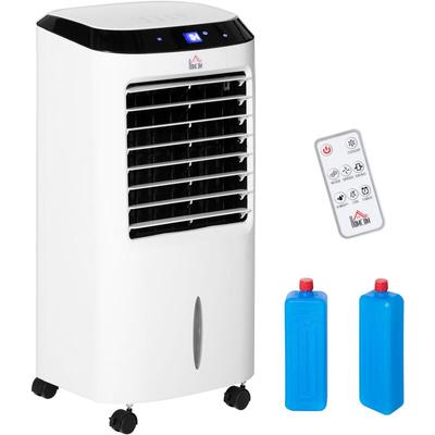 HOMCOM Mobile Klimaanlage mit Luftbefeuchtung Wasserkühlung Klimagerät Luftkühler 8h Timer