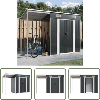 The Living Store - Gartenhaus mit Schleppdach Anthrazit 277x110,5x181 cm Stahl - Gartensaison Image