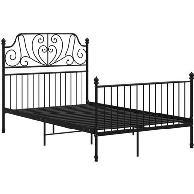 Bettgestell Schwarz Metall 120x200 cm Vidaxl Image