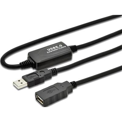 Digitus USB-Kabel USB 2.0 USB-A Stecker, USB-A Buchse 10.00 m Schwarz DA-73100-1 Image