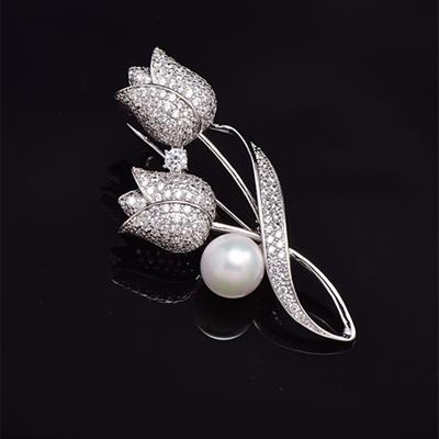 Women's Brooches Flower Shape Stylish Brooch Jewelry Golden White For Fall Wedding Daily