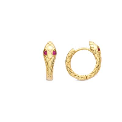 Luxenter Madsi-Ohrring mit Rubin-Zirkonia aus 18 Karat Gelbgold