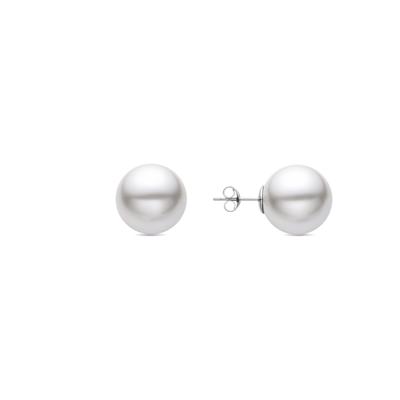 Luxenter Mayhi 925 Sterling Silber und weiße rhodinierte Perlen Ohrringe Image