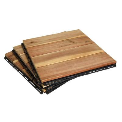 Estexo - Terrassenfliesen Holzfliesen Stecksystem 30x30cm Balkonfliesen Holzboden Fliesen Image