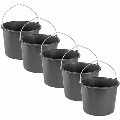 Dema - 5x Baueimer Mörteleimer Zementeimer Mörtelkübel Eimer 12l Liter aus Kunststoff Image