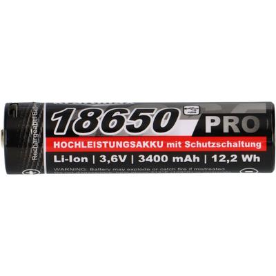 2x Kraftmax 18650 Pro Hochleistungsakku Li-Ion 3,6V 3400mAh inkl. Micro-USB Ladebuchse Image