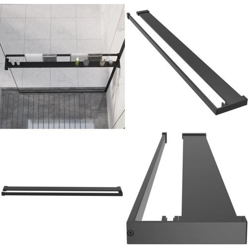 Duschablage für Begehbare Dusche Schwarz 100 cm Aluminium - Duschablage - Duschablagen - Home &