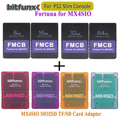 BitFunx Fortuna FMCB PS2 Card OPL 1.2.0 For MX4SIO SIO2SD TF/SD Card Adapter For Playstation2 Slim