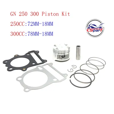 GN250 GN300 72MM 78MM 18MM Piston Kit Ring Gasket For 250 250CC 300 300CC Loncin Suzuki ATV Dirt