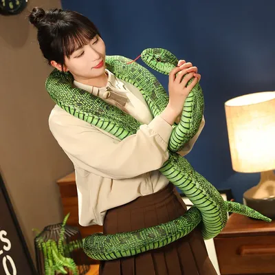 Hot Simulated Long Snakes Plush Toy Giant Lifelike Python Stuffed Snake Plushie Children Boys Funny