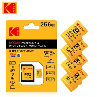 Original Kodak U3 A1 V30 MicroSD 128GB 32GB 64GB 256GB Class 10 Cards 32 64 128 256 GB Video Phone