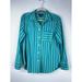 J. Crew Tops | J Crew Classic Fit Striped Shirt Button Down Green Blue Cotton Poplin Size 6 | Color: Blue/Green | Size: 6