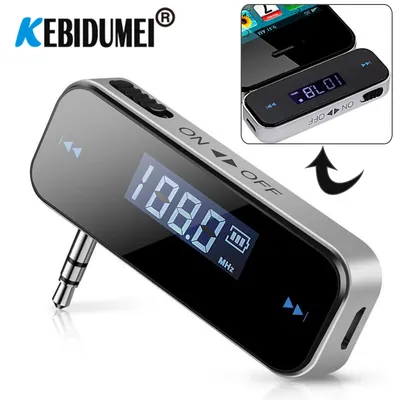 KEBIDUMEI LCD 3.5mm Music Audio FM Transmitter Mini Wireless In-car Transmitter car mp3 Transmitter