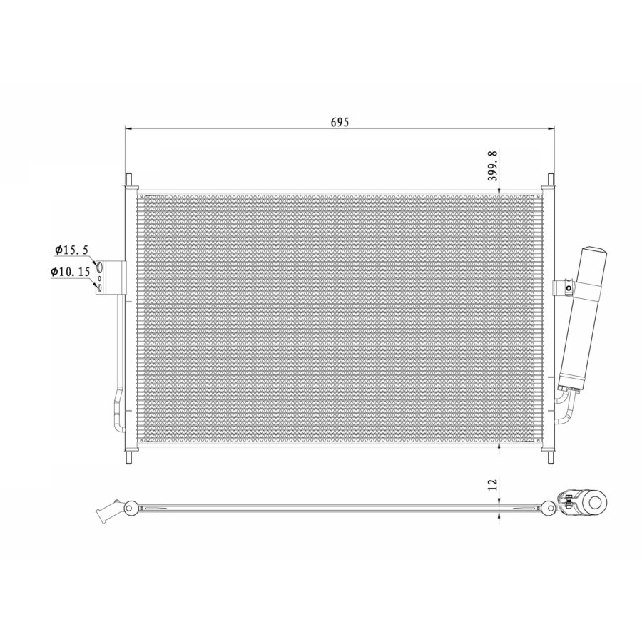 Condenseur Avec Déshydrateur Nrf 350490 Easy Fit