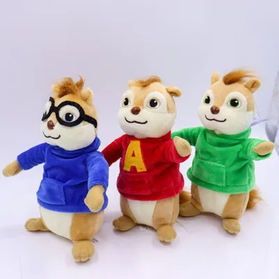3Pcs/set Game Alvin and the Chipmunks Plush Toys Kawaii Fluffy Chipmunks Stuffed Animals Children
