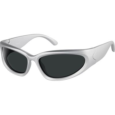 Zenni Aviator Sunglasses Silver Plastic Full Rim Frame