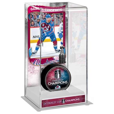 Gabriel Landeskog Colorado Avalanche 2022 Stanley Cup Champions Logo Deluxe Große Hockey-Puck-Hülle Image