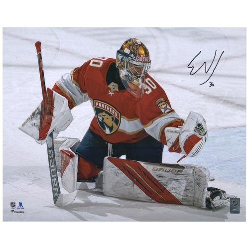 Spencer Knight, Florida Panthers, signiertes 16 x 20 Zoll großes Save-Foto