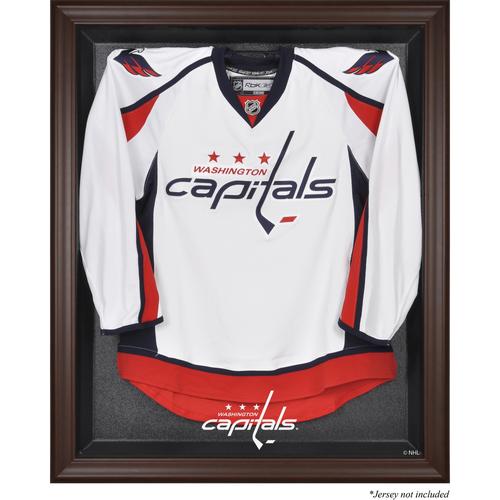 Vitrine mit Logo-Trikot in Braun mit Rahmen der Washington Capitals