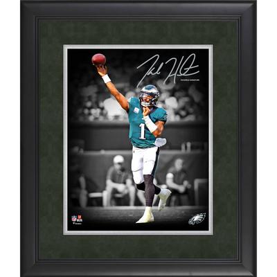 Jalen Hurts Philadelphia Eagles Faksimile Signatur gerahmt 11" x 14" Spotlight Foto Image