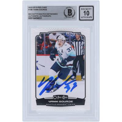 Yanni Gourde Seattle Kraken signiert 2022-23 Upper Deck O-Pee-Chee #188 Beckett Fanatics bezeugt authentifiziert 10 Karte Image