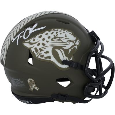 Trevor Lawrence Jacksonville Jaguars signierter Riddell 2022 Salute To Service Speed Minihelm - Signiert in Weiß Image