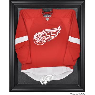 Vitrine mit Trikots der Detroit Red Wings in schwarzem Rahmen Image
