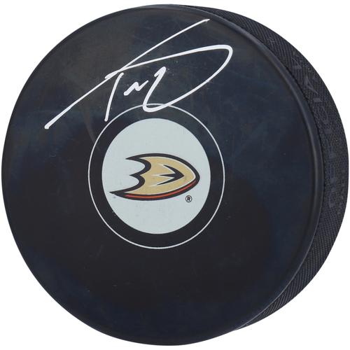 Signierter Hockeypuck von Trevor Zegras, Anaheim Ducks