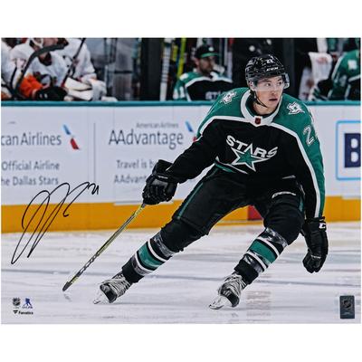 Autogrammfoto von Jason Robertson von den Dallas Stars, 16 x 20 Zoll, Reverse-Retro-Trikot, Skating-Foto Image