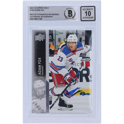 Adam Fox New York Rangers signiert 2021-22 Upper Deck Serie 1 #120 Beckett Fanatics bezeugt authentifiziert 10 Karte Image