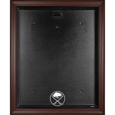 Vitrine mit Logo-Trikot der Buffalo Sabres (2020-heute), braun gerahmt Image
