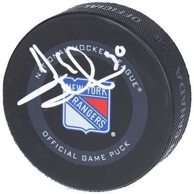 Henrik Lundqvist New York Rangers signierter offizieller Spielpuck, Modell 2019 Image