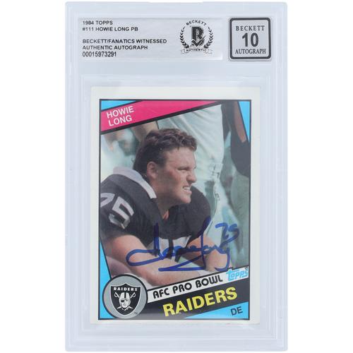 Howie Long Oakland Raiders signierte 1984 Topps Serie 1 #111 Beckett Fanatics bezeugte authentifizierte 10 Rookie-Karte