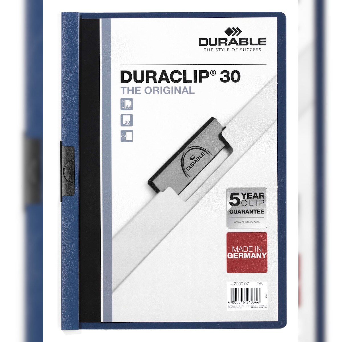Durable Klemmmappe Duraclip 30 A4, Packung à 25 Stück, Art. Nr. 220007 Image