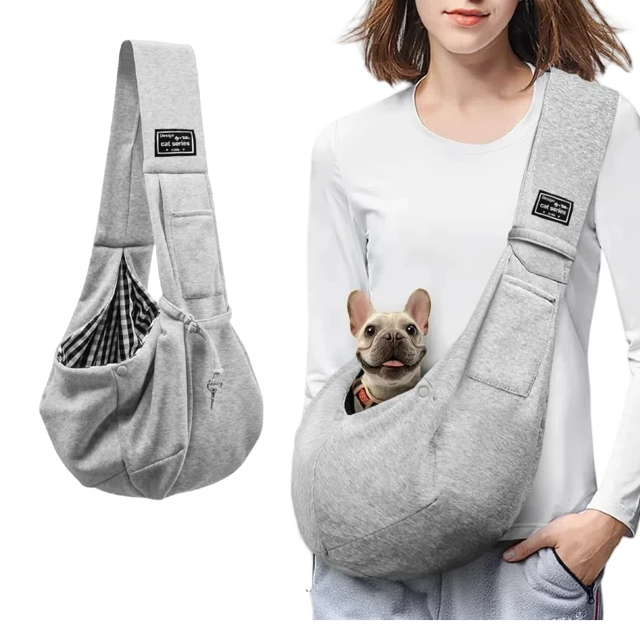 Baumwolle Bequeme Hundetasche Pet Out Umhängetasche Umhängetasche Outdoor Reise Tragbare Katze Welpen Sling Bag Haustier Tragen Liefert Image