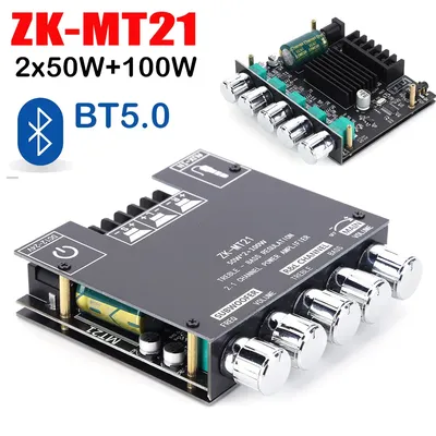 12V 24V Subwoofer Digitale Power Verstärker Bord ZK MT21 100W 2,1 Kanal AUX Audio Stereo Image